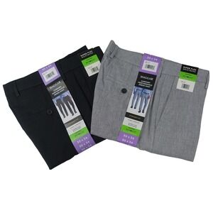 Haggar Dress Pants Men 30x34 Performance Comfort Stretch Flex Waist Lot 2 Pair